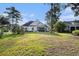 Expansive backyard features lush lawn and mature trees, offering ample space for outdoor activities at 400 Summerwood Ct., Myrtle Beach, SC 29579