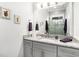 Bathroom with granite countertops, gray cabinets, and framed decorative art at 400 Summerwood Ct., Myrtle Beach, SC 29579