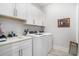 Well-organized laundry room offers ample storage with modern white cabinets and a convenient sink at 400 Summerwood Ct., Myrtle Beach, SC 29579