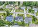 An aerial view showing a backyard with a patio perfect for outdoor relaxation and gatherings at 405 Flagstone Dr., Myrtle Beach, SC 29588