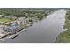 Aerial view of waterway community with waterfront dining, condo buildings, and beautiful scenery at 4445 Kingsport Rd. # 101, Little River, SC 29566