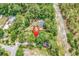 Aerial view of a home site within a dense forest setting at 5114 Cowart Ct., Murrells Inlet, SC 29576