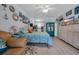 Living room studio concept with beach decor, mini kitchen, and warm relaxing colors and furniture at 5909 N Ocean Blvd. # 18, North Myrtle Beach, SC 29582
