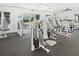 Bright gym features exercise equipment and an exit to the outdoors at 601 Hillside Dr. N # 1931, North Myrtle Beach, SC 29582