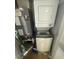 Laundry area equipped with a stacked washer and dryer for added convenience at 7100 North Ocean Blvd. # 617, Myrtle Beach, SC 29577