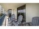 Relaxing balcony with ocean view and chairs at 8560 Queensway Blvd. # 106, Myrtle Beach, SC 29572