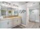 Bathroom with double vanity and updated shower at 8560 Queensway Blvd. # 106, Myrtle Beach, SC 29572
