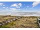 Beautiful beach view with wooden walkways over the grassy dunes at 931 S Ocean Blvd., North Myrtle Beach, SC 29582