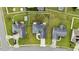 Aerial view of a well-maintained home with a large backyard, manicured lawn and mature trees at 1205 Cymmer Ct., Conway, SC 29527