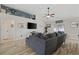 Cozy living room with vaulted ceilings, sliding glass doors and hardwood floors at 1205 Cymmer Ct., Conway, SC 29527