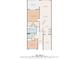 Detailed floor plan of the first floor featuring a living room, primary bedroom, and garage at 121 Parmelee Dr. # D, Murrells Inlet, SC 29576
