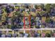 Aerial view of property showing the layout of the house, yard, and proximity to surrounding neighborhood streets at 1223 Naylor Ave., Myrtle Beach, SC 29577