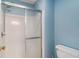 Bathroom featuring a glass shower enclosure and updated fixtures at 157 Egret Run Ln. # 523, Pawleys Island, SC 29585