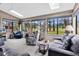 Inviting sunroom filled with windows and comfortable seating overlooking the lush golf course at 1880 Plantation Dr., Myrtle Beach, SC 29577