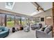 Cozy sunroom with skylights and windows showcasing the view of the golf course at 1880 Plantation Dr., Myrtle Beach, SC 29577