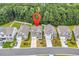 Aerial view of the property, showcasing its location, landscaping, and proximity to neighboring homes at 218 Calhoun Falls Dr., Myrtle Beach, SC 29579