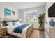 Beautiful bedroom features a big window and stylish decor, creating a peaceful and inviting atmosphere for rest at 218 Calhoun Falls Dr., Myrtle Beach, SC 29579
