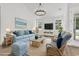 Staged living room featuring natural light, modern furniture, and decorative accents that enhance the space at 218 Calhoun Falls Dr., Myrtle Beach, SC 29579