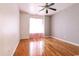 Bedroom with hardwood floors, a ceiling fan and a window at 2191 Jasmine Rd., Loris, SC 29569