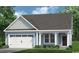 Charming single-story home featuring a white garage door, covered entryway, and manicured lawn at 2220 Flatleaf Ct, Longs, SC 29568