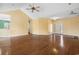 Spacious living room featuring hardwood floors, vaulted ceilings, and recessed lighting for a bright and inviting atmosphere at 2384 Covington Dr., Myrtle Beach, SC 29579