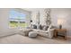 Stylish bonus room featuring a comfortable sectional sofa, textured pillows, and scenic views at 3579 Ashridge Way, Conway, SC 29526