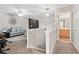 Second floor living room with plush carpeting and a view of the bathroom at 592 Riverward Dr. # 592, Myrtle Beach, SC 29588