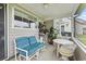 This covered patio has comfortable seating, making it perfect for relaxing and enjoying the outdoors at 592 Riverward Dr. # 592, Myrtle Beach, SC 29588