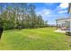 Spacious backyard with lush grass, play set, and black fence, perfect for outdoor activities and relaxation at 625 Heritage Downs Dr., Conway, SC 29526