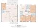 Two-story floor plan detailing layout of the home, including room dimensions and total square footage at 625 Heritage Downs Dr., Conway, SC 29526