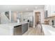 Contemporary kitchen with gray island, stainless steel appliances, and open floor plan at 768 Choctaw Dr., Conway, SC 29526