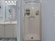 Clean bathroom featuring a glass-enclosed shower, sleek fixtures, and modern design elements at 816 Barn Owl Ct. # 816, Myrtle Beach, SC 29579