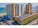 Oceanfront Sands Ocean Club exterior showcasing the high-rise building and parking garage at 9550 Shore Dr. # 1418, Myrtle Beach, SC 29572