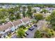 Aerial view of the townhomes displaying the manicured lawns, parking, and beautiful trees around the property at 97 Shadow Moss Pl. # 97, North Myrtle Beach, SC 29582