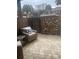 Cozy patio with comfortable seating and a brick privacy screen at 10200 Lake Shore Dr. # 4, Myrtle Beach, SC 29572