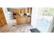 This kitchen with a convenient breakfast bar flows easily to the outdoor deck through sliding glass doors at 1089 Weslin Creek Dr., Myrtle Beach, SC 29588