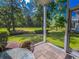 Relaxing screened patio boasting tranquil views of the lush golf course and serene pond at 1101 Peace Pipe Pl. # 104, Myrtle Beach, SC 29579