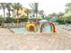 Charming splash area with colorful water features and lounge chairs at 1105 S Ocean Blvd. # 932, Myrtle Beach, SC 29577