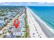 Stunning aerial view highlighting the property's ideal location along the coastline with a pristine beach at 1119 S Ocean Blvd. # 8, Surfside Beach, SC 29575
