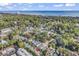 Aerial view captures neighborhood close to beach with lush, mature trees and convenient parking at 1125 Camellia Dr., Surfside Beach, SC 29575