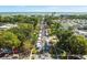 An aerial view of a bustling community event, lined with trees and colorful tents along the street leading to the ocean at 1200 5Th Ave. N # 1207, Surfside Beach, SC 29575