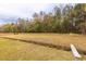 Backyard ditch and bridge with ample room for outdoor activities and views of the surrounding forest at 1200 Bergen Dr., Loris, SC 29569