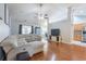 Open living room with hardwood floors, vaulted ceiling, and comfortable seating at 1200 Bergen Dr., Loris, SC 29569