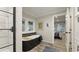 Elegant bathroom showcases a standalone tub, a glass shower, and stylish fixtures for a relaxing space at 1325 Rabbit Ln., Conway, SC 29526