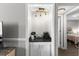 Convenient in-home coffee bar with marble countertop and pendant lighting at 1356 Glenns Bay Rd. # A202, Surfside Beach, SC 29575