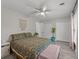 Spacious bedroom featuring a ceiling fan, closet space, and stylish decor at 1409 Highway 15 # 4, Myrtle Beach, SC 29577