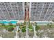 Beautiful aerial view of resort, pools and beach access at 1625 S Ocean Blvd. # 211, North Myrtle Beach, SC 29582