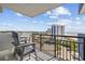 Enjoy ocean views from this condo balcony with seating, perfect for relaxation at 2001 S Ocean Blvd. # 815, Myrtle Beach, SC 29577