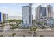 Exterior elevated view of a condominium featuring an outdoor pool and proximity to the beach at 2001 S Ocean Blvd. # 815, Myrtle Beach, SC 29577