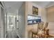 Hallway leading to a kitchen area with counter seating at 211 N Hillside Dr. # 204, North Myrtle Beach, SC 29582